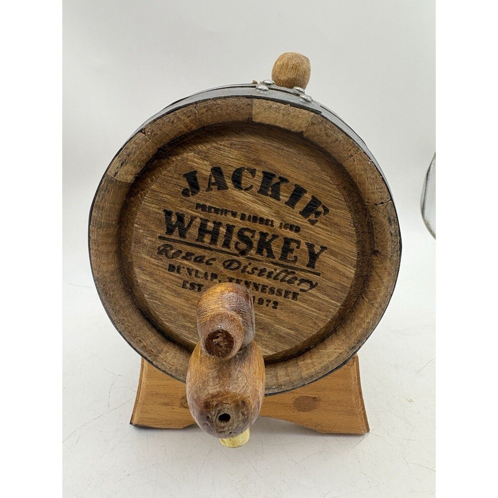 Jack Daniels Whiskey Mini Barrel Dispenser Wood Keg Tap Decor Man Cave